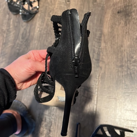 Aldo black braided zip up buckle heels - Picture 11 of 14